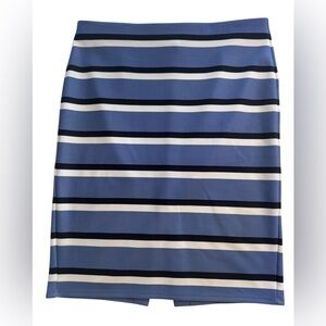 Blue black & white striped womens NYCC skirt in size L